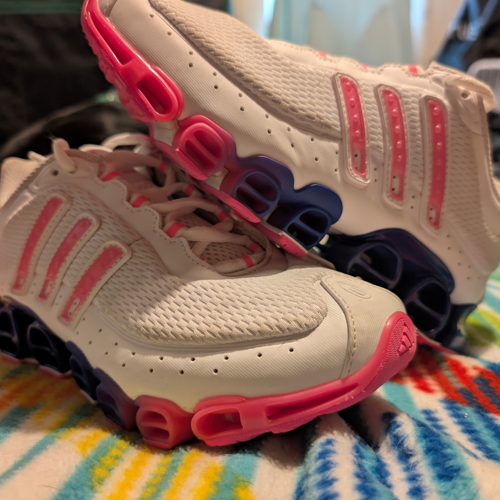 adidas Women's White and Pink Athletic Shoes